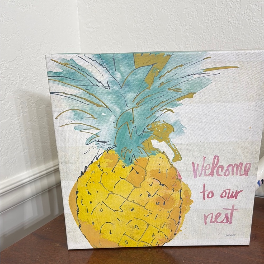 Vibrant Yellow and Green Pineapple Art Decor